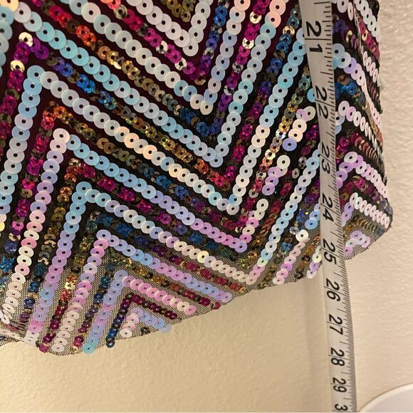 WEISSMAN Dance Costume hot pink shift chevron sequin Into The Groov 12846 IC 7/8 - Picture 5 of 11